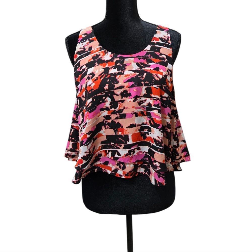 Sam Edelman Sleeveless Multicolor Floral Blouse Flowy M